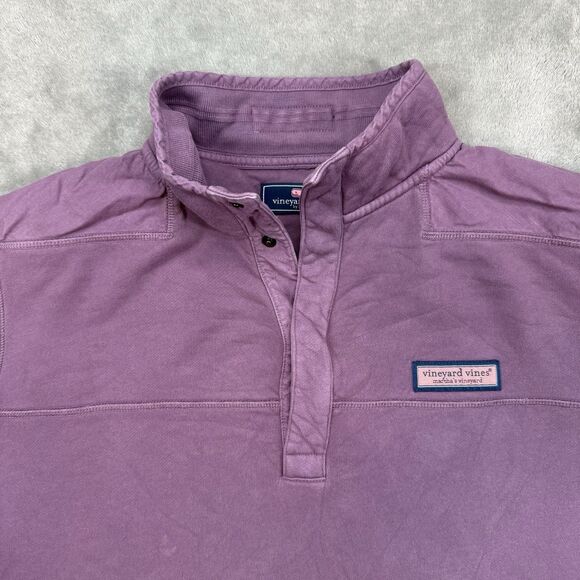 Vineyard Vines Sweatshirt Men’s Medium Purple Snap Placket Shep Shirt Pullover - Picture 3 of 11
